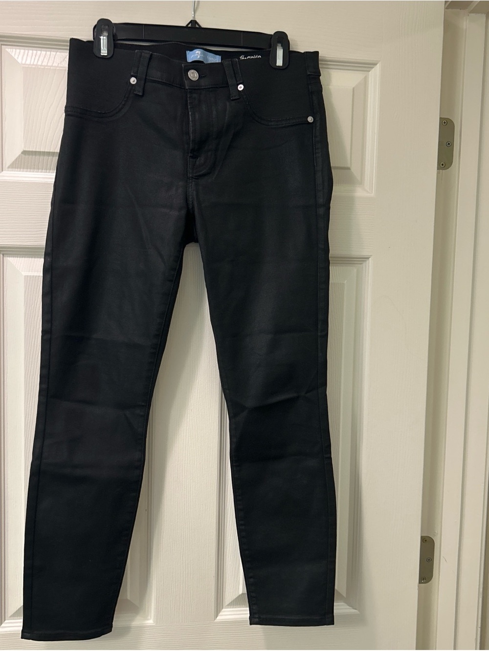 Maternity 7 For All Mankind Black coated Women’s Skinny Jeans -